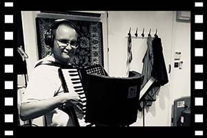 Michael Wray playing accordion